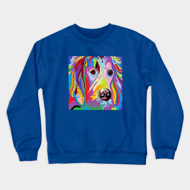 Colorful Retriever Crewneck Sweatshirt by EloiseART